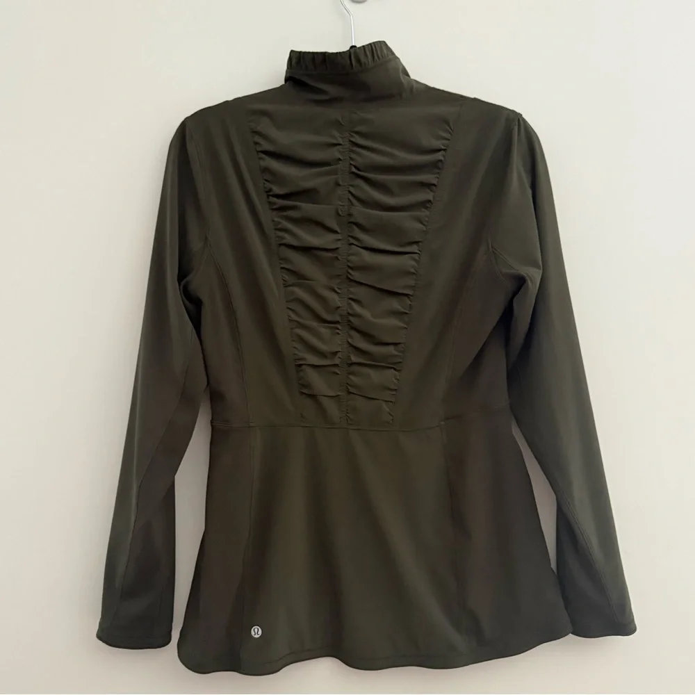 Lululemon Round Trip Jacket, Dark Olive, Woman’s Size 10 - Picture 2 of 7